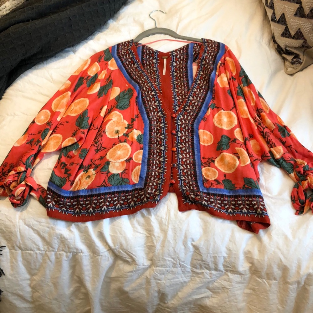 Free people orange top!